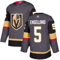 Adidas Vegas Golden Knights #5 Deryk Engelland Grey Home Authentic Stitched NHL Jersey