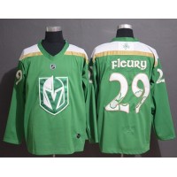 Adidas Vegas Golden Knights #29 Marc-Andre Fleury Green Authentic 2019 St. Patrick's Day Stitched NHL Jersey