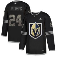Adidas Vegas Golden Knights #24 Oscar Lindberg Black Authentic Classic Stitched NHL Jersey
