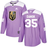 Adidas Vegas Golden Knights #35 Oscar Dansk Purple Authentic Fights Cancer Stitched NHL Jersey