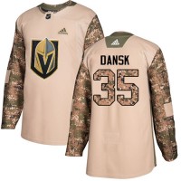 Adidas Vegas Golden Knights #35 Oscar Dansk Camo Authentic 2017 Veterans Day Stitched NHL Jersey
