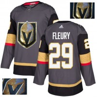 Adidas Vegas Golden Knights #29 Marc-Andre Fleury Grey Home Authentic Fashion Gold Stitched NHL Jersey