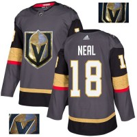 Adidas Vegas Golden Knights #18 James Neal Grey Home Authentic Fashion Gold Stitched NHL Jersey