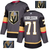 Adidas Vegas Golden Knights #71 William Karlsson Grey Home Authentic Fashion Gold Stitched NHL Jersey