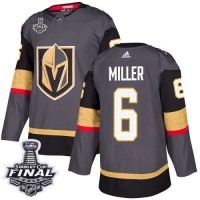 Adidas Vegas Golden Knights #6 Colin Miller Grey Home Authentic 2018 Stanley Cup Final Stitched NHL Jersey