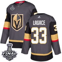 Adidas Vegas Golden Knights #33 Maxime Lagace Grey Home Authentic 2018 Stanley Cup Final Stitched NHL Jersey