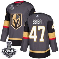 Adidas Vegas Golden Knights #47 Luca Sbisa Grey Home Authentic 2018 Stanley Cup Final Stitched NHL Jersey