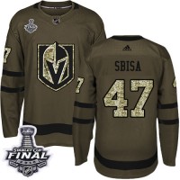 Adidas Vegas Golden Knights #47 Luca Sbisa Green Salute to Service 2018 Stanley Cup Final Stitched NHL Jersey