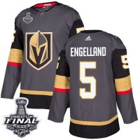 Adidas Vegas Golden Knights #5 Deryk Engelland Grey Home Authentic 2018 Stanley Cup Final Stitched NHL Jersey