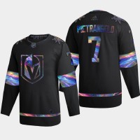 Vegas Vegas Golden Knights #7 Alex Pietrangelo Men's Nike Iridescent Holographic Collection NHL Jersey - Black