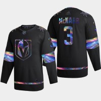 Vegas Vegas Golden Knights #3 Brayden McNabb Men's Nike Iridescent Holographic Collection NHL Jersey - Black