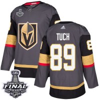 Adidas Vegas Golden Knights #89 Alex Tuch Grey Home Authentic 2018 Stanley Cup Final Stitched NHL Jersey