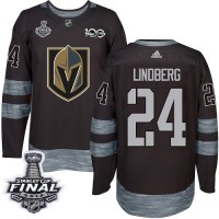 Adidas Vegas Golden Knights #24 Oscar Lindberg Black 1917-2017 100th Anniversary 2018 Stanley Cup Final Stitched NHL Jersey