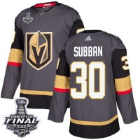 Adidas Vegas Golden Knights #30 Malcolm Subban Grey Home Authentic 2018 Stanley Cup Final Stitched NHL Jersey