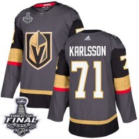 Adidas Vegas Golden Knights #71 William Karlsson Grey Home Authentic 2018 Stanley Cup Final Stitched NHL Jersey