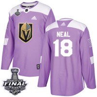Adidas Vegas Golden Knights #18 James Neal Purple Authentic Fights Cancer 2018 Stanley Cup Final Stitched NHL Jersey