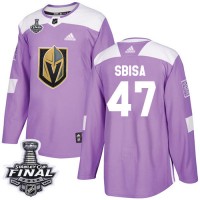 Adidas Vegas Golden Knights #47 Luca Sbisa Purple Authentic Fights Cancer 2018 Stanley Cup Final Stitched NHL Jersey