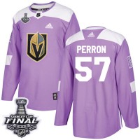 Adidas Vegas Golden Knights #57 David Perron Purple Authentic Fights Cancer 2018 Stanley Cup Final Stitched NHL Jersey