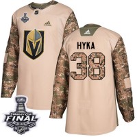 Adidas Vegas Golden Knights #38 Tomas Hyka Camo Authentic 2017 Veterans Day 2018 Stanley Cup Final Stitched NHL Jersey
