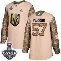 Adidas Vegas Golden Knights #57 David Perron Camo Authentic 2017 Veterans Day 2018 Stanley Cup Final Stitched NHL Jersey