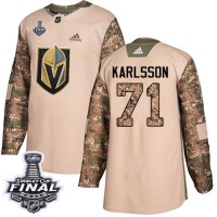Adidas Vegas Golden Knights #71 William Karlsson Camo Authentic 2017 Veterans Day 2018 Stanley Cup Final Stitched NHL Jersey