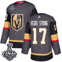 Adidas Vegas Golden Knights #17 Vegas Strong Grey Home Authentic 2018 Stanley Cup Final Stitched NHL Jersey
