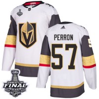 Adidas Vegas Golden Knights #57 David Perron White Road Authentic 2018 Stanley Cup Final Stitched NHL Jersey