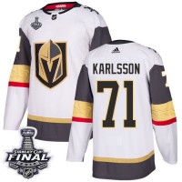 Adidas Vegas Golden Knights #71 William Karlsson White Road Authentic 2018 Stanley Cup Final Stitched NHL Jersey