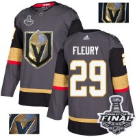Adidas Vegas Golden Knights #29 Marc-Andre Fleury Grey Home Authentic Fashion Gold 2018 Stanley Cup Final Stitched NHL Jersey