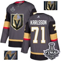 Adidas Vegas Golden Knights #71 William Karlsson Grey Home Authentic Fashion Gold 2018 Stanley Cup Final Stitched NHL Jersey