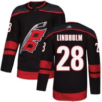Adidas Carolina Hurricanes #28 Elias Lindholm Black Alternate Authentic Stitched NHL Jersey
