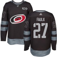 Adidas Carolina Hurricanes #27 Justin Faulk Black 1917-2017 100th Anniversary Stitched NHL Jersey