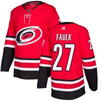 Adidas Carolina Hurricanes #27 Justin Faulk Red Home Authentic Stitched NHL Jersey