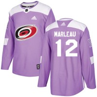 Adidas Carolina Hurricanes #12 Patrick Marleau Purple Authentic Fights Cancer Stitched NHL Jersey