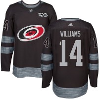Adidas Carolina Hurricanes #14 Justin Williams Black 1917-2017 100th Anniversary Stitched NHL Jersey