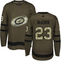 Adidas Carolina Hurricanes #23 Brock McGinn Green Salute to Service Stitched NHL Jersey