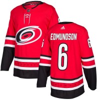 Adidas Carolina Hurricanes #6 Joel Edmundson Red Home Authentic Stitched NHL Jersey