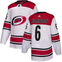 Adidas Carolina Hurricanes #6 Joel Edmundson White Road Authentic Stitched NHL Jersey