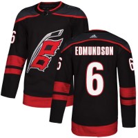 Adidas Carolina Hurricanes #6 Joel Edmundson Black Alternate Authentic Stitched NHL Jersey