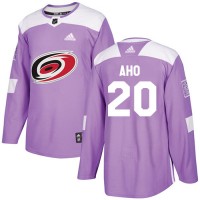 Adidas Carolina Hurricanes #20 Sebastian Aho Purple Authentic Fights Cancer Stitched NHL Jersey