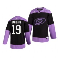 Carolina Carolina Hurricanes #19 Dougie Hamilton Adidas Men's Hockey Fights Cancer Practice NHL Jersey Black