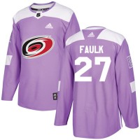 Adidas Carolina Hurricanes #27 Justin Faulk Purple Authentic Fights Cancer Stitched NHL Jersey