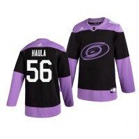 Carolina Carolina Hurricanes #56 Erik Haula Adidas Men's Hockey Fights Cancer Practice NHL Jersey Black