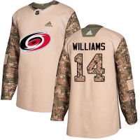 Adidas Carolina Hurricanes #14 Justin Williams Camo Authentic 2017 Veterans Day Stitched NHL Jersey