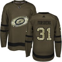 Adidas Carolina Hurricanes #31 Anton Forsberg Green Salute to Service Stitched NHL Jersey