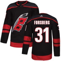 Adidas Carolina Hurricanes #31 Anton Forsberg Black Alternate Authentic Stitched NHL Jersey