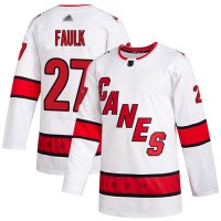 Adidas Carolina Hurricanes #27 Justin Faulk White Road Authentic Stitched NHL Jersey