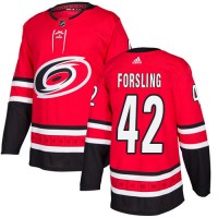 Adidas Carolina Hurricanes #42 Gustav Forsling Red Home Authentic Stitched NHL Jersey