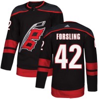 Adidas Carolina Hurricanes #42 Gustav Forsling Black Alternate Authentic Stitched NHL Jersey