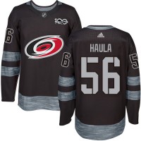Adidas Carolina Hurricanes #56 Erik Haula Black 1917-2017 100th Anniversary Stitched NHL Jersey